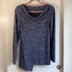 Willi Smith asymmetrical heathered drapey sweater